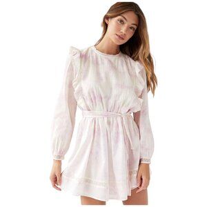 Aritzia Wilfred la boheme Elia Ruffled Tie Dye Prairie Mini Dress